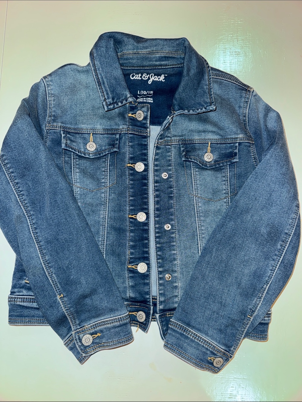 Cat & Jack Blue Denim Jacket with Button Front